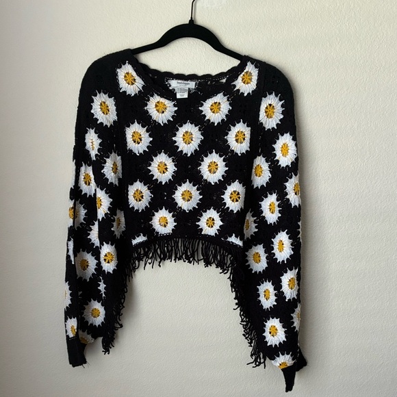 Haute Hippie Black and White Crew Neck Sweater - Picture 1 of 4